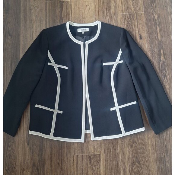 💙 Jones Studio Open Front Minimalist Chic Blazer Shoulder Pads Size 22W - Picture 9 of 9